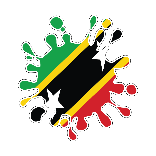 St Kitts and Nevis National Flag Paint Splash by IslandConcepts