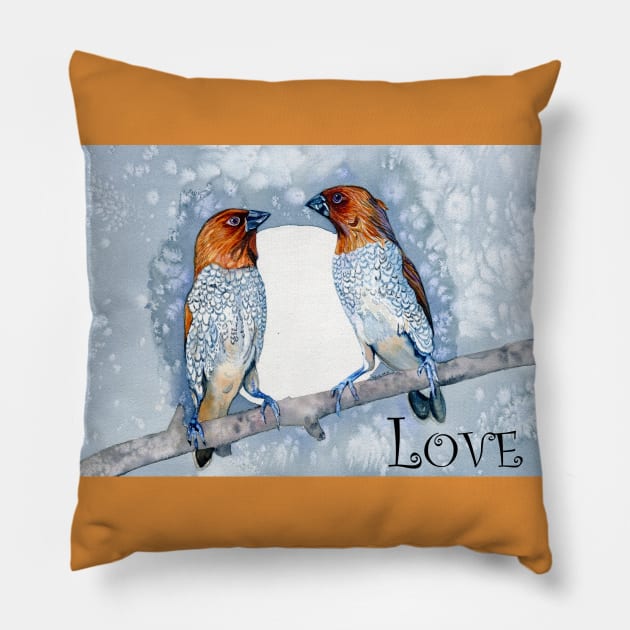 Love Birds Pillow by The Art Aroma