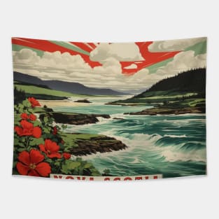 Nova Scotia Canada Vintage Poster Tourism Tapestry