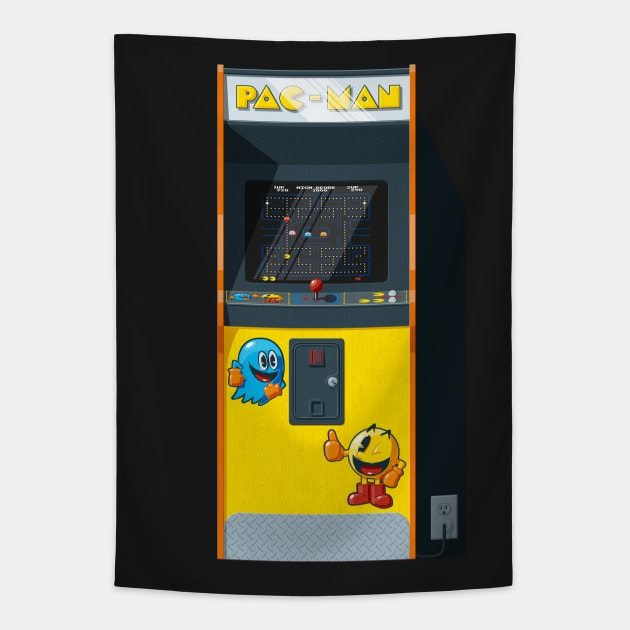 Pac-Man Arcade Tapestry by Staermose