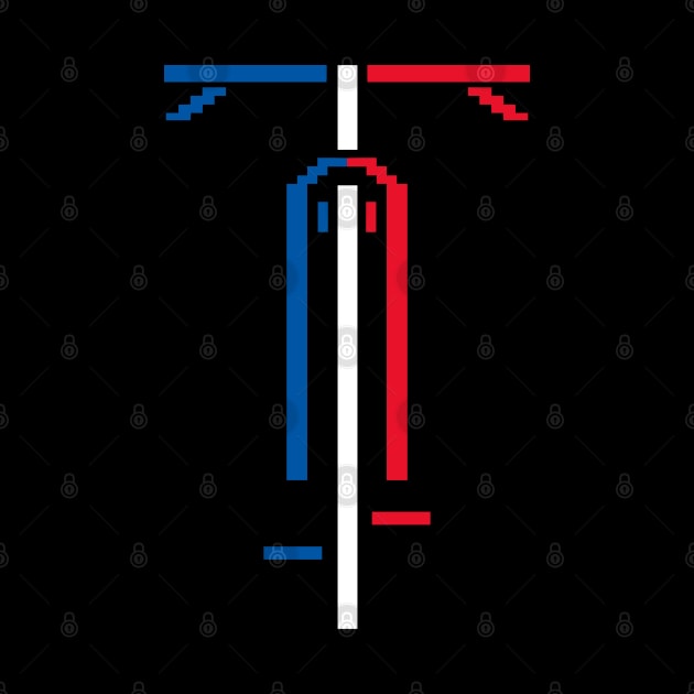 France Flag Biking Pixel Icon Symbol Art Cycling Love Bike Riding Art by TeeCreations