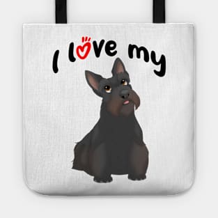 I Love My Black Scottish Terrier Dog Tote