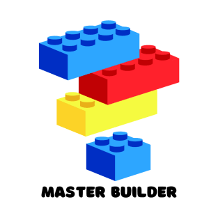 Master Builder Lego Brick Colorful Design White T-Shirt