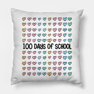 100 Days Of School Glitter Hearts Pillow