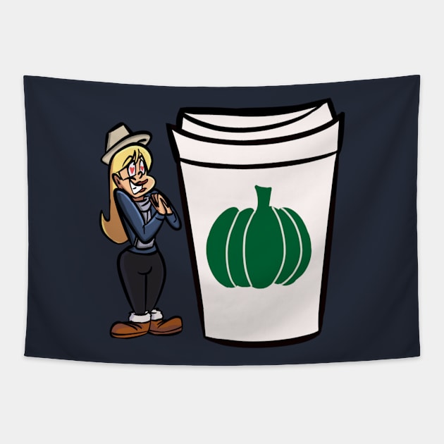 Basic White Girl Pumpkin Spice Latte shirt Tapestry by Cartoonguy