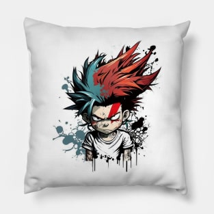 red-haired punk anime boy Pillow