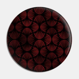 Vintage Foil Palm Fans in Black and Ruby Red Art Deco Neo Classical Pattern Pin