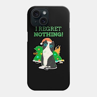 Cat I Regret Nothing Ugly Christmas Sweater Style Funny Phone Case