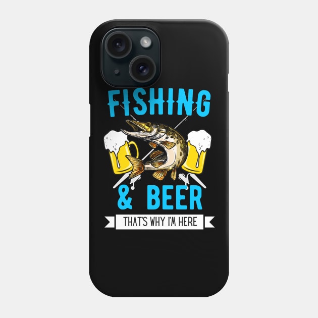 Fishing & Beer Funny Fisherman Angling Design Phone Case by Foxxy Merch