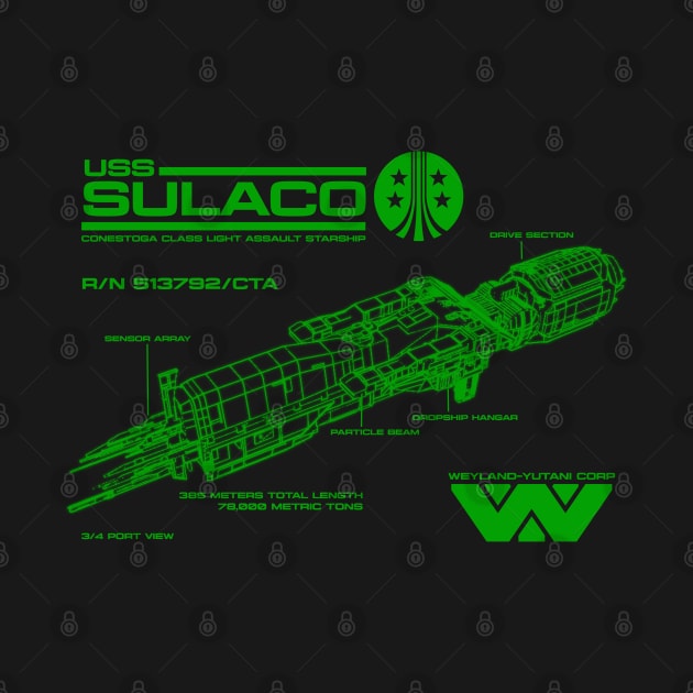 Sulaco Schematics GR by PopCultureShirts