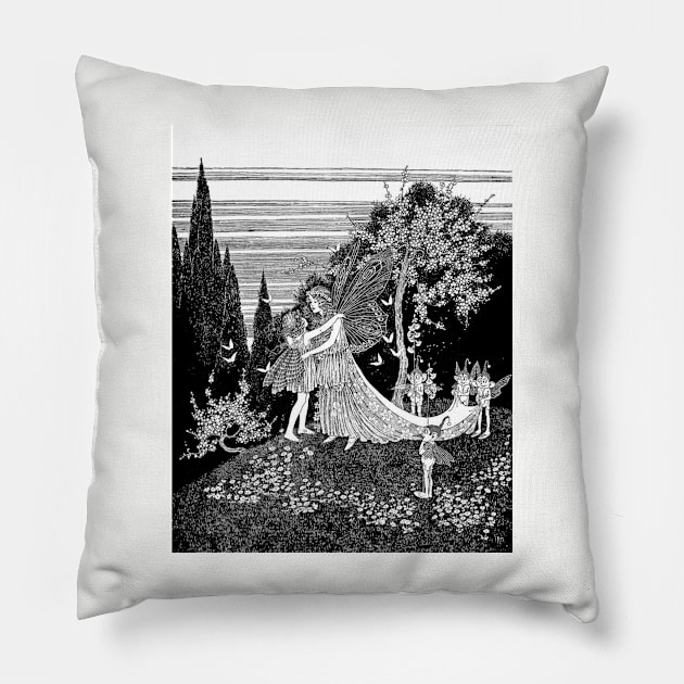 Nancy and the Fairy Queen - Ida Rentoul Outhwaite Pillow by forgottenbeauty