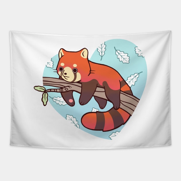 Red Panda Chill Tapestry by SarahJoncas