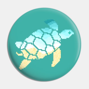 Modern Pixel Ocean Sea Turtle Pin