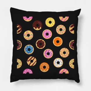 Doughnut Pattern Blue Pillow