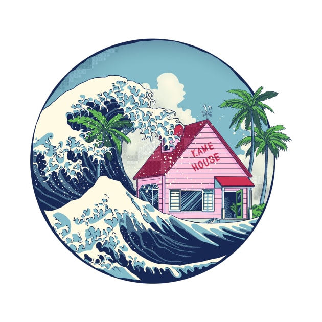 the great wave at kame house by byhq