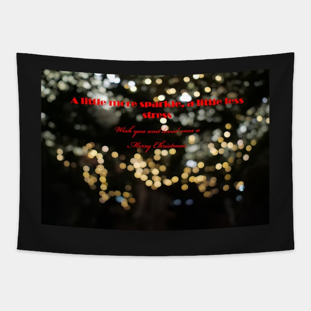 A little more sparkle lights Christmas Greeting Tapestry by fantastic-designs