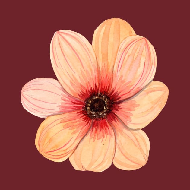 Orange gerbera flower by DreamLoudArt