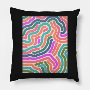 Line art, Abstract pattern, Retro abstract art Pillow