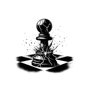 Pawn in burnout, exploding on chessboard T-Shirt