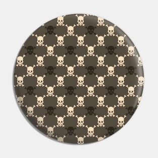 Pattern Skull Brown Pin