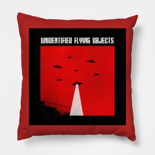 red background unidentified flying o Pillow