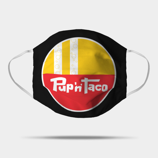 PUP N TACO T-SHIRT - Defunct Fast Food Chain Logo - Black Version - Pup N Taco - Mask | TeePublic