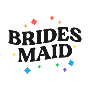 Brides Maid Retro Lesbian Bachelorette Party Gay Wedding T-Shirt