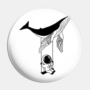 Astronaut and Humpbackwhale Pin