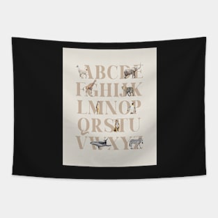 Alphabet animals Tapestry