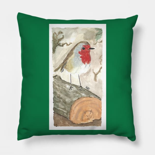 Autumn robin Pillow by Créa'RiBo