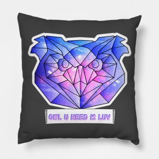 Galactic owl you need is love Pillow