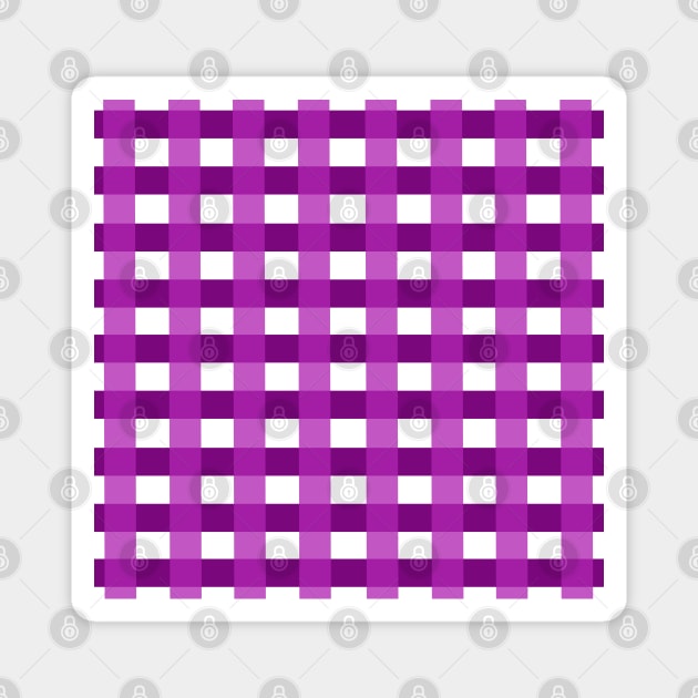 Royal Purple Checkered Gingham Pattern Magnet by Art By LM Designs 