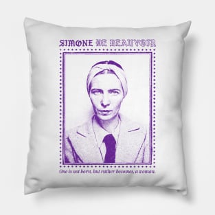 Simone de Beauvoir // Retro Style Design Pillow