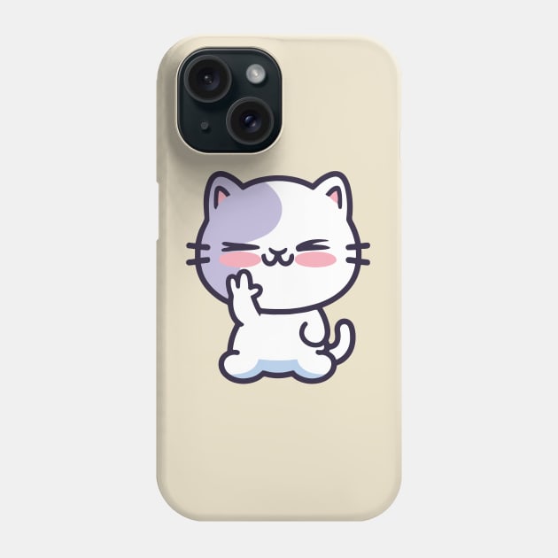 cute cat drawing Phone Case by Kawaii Bomb