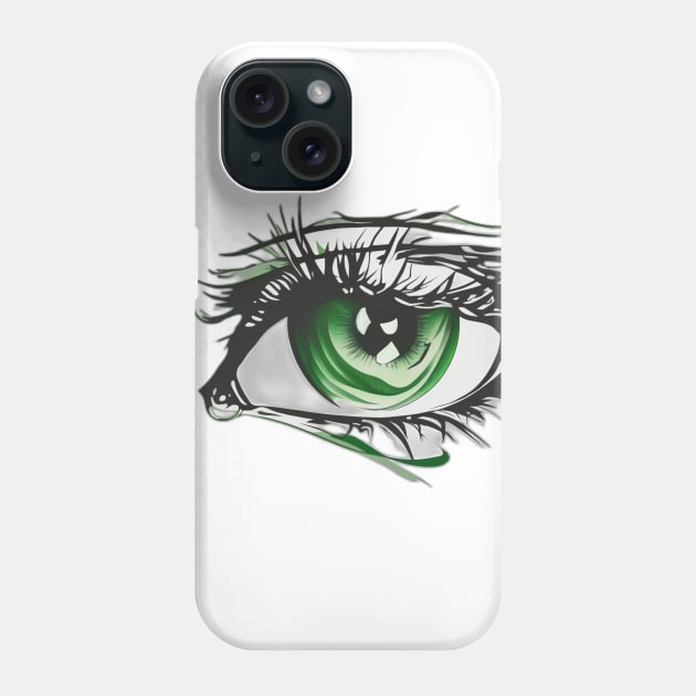 Green Eye Artwork with Abstract Design No. 543 Phone Case by cornelliusy