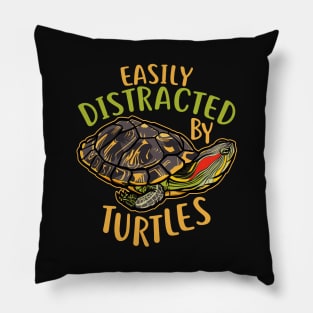 Distracted By Turtles Pillow