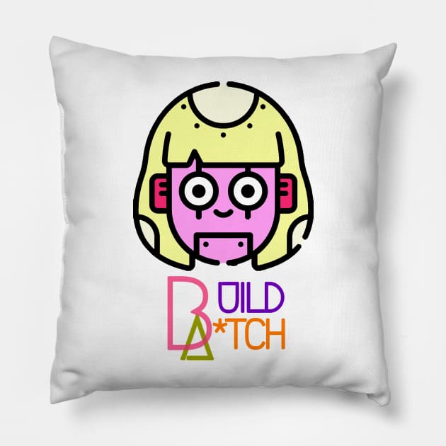 Build a Bitch Bella Poarch Girl Robot Pillow by aeriecka