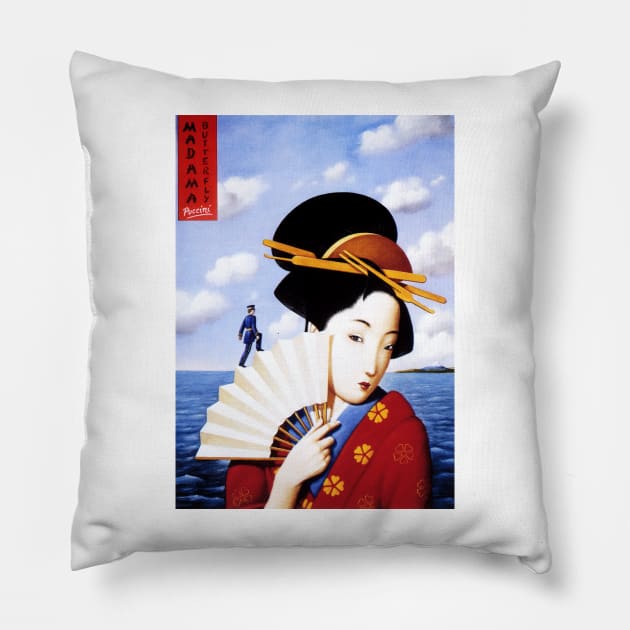 Giacomo Puccini MADAMA BUTTERFLY Opera Theater Show 1904 Art by Rafal Olbinski Pillow by vintageposters