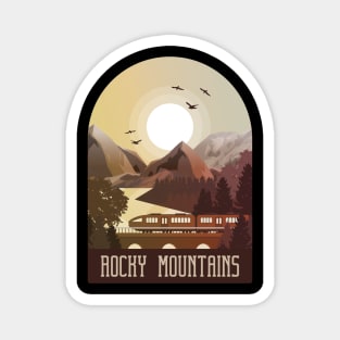 adventure in vintage Rocky Mountains Magnet