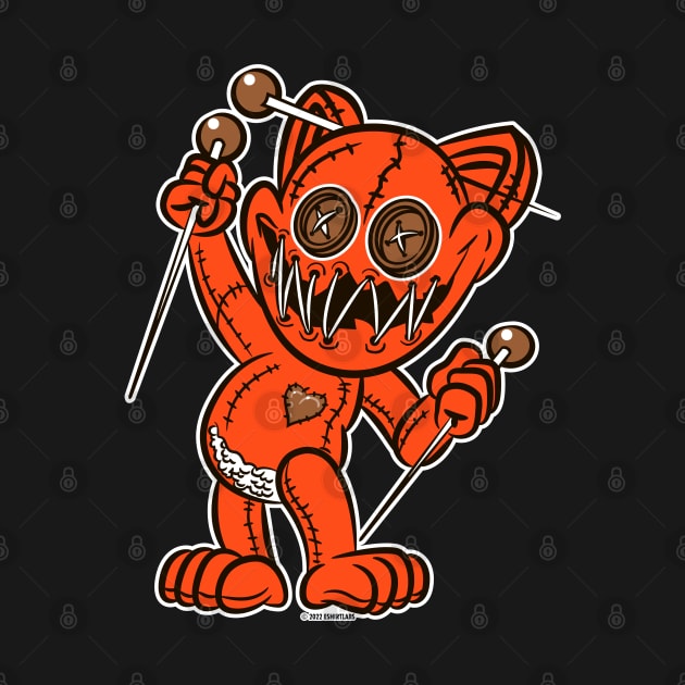 VooDoo Black Kitty Cat Doll Cleveland Colors by eShirtLabs