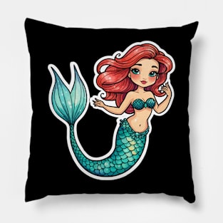 Mermaid Fantasy Illustration Pillow