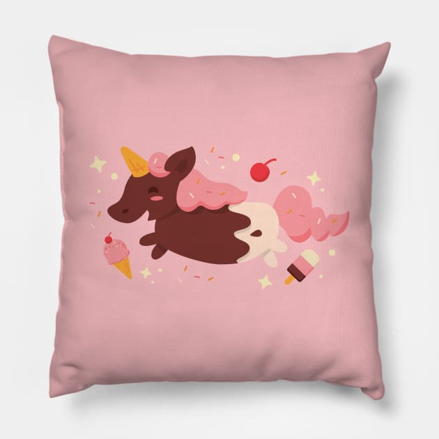 Foodiecorn - Creme Pillow by zacrizy