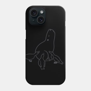 Capybara chilling with Ducks in dark ink Phone Case