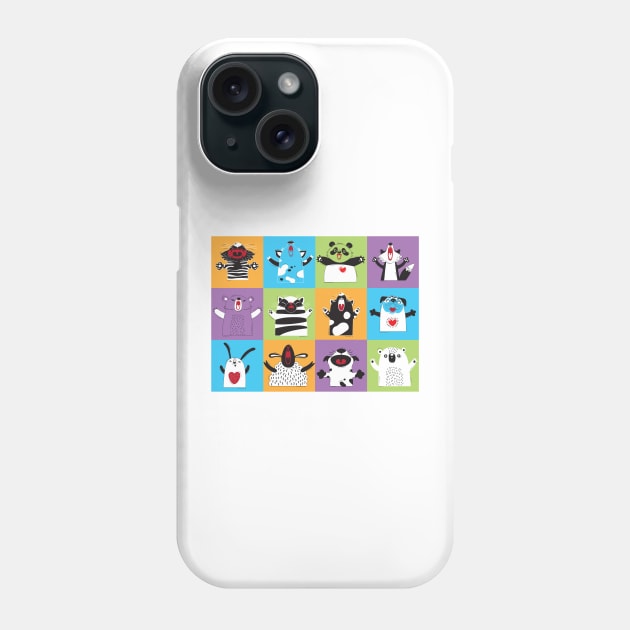 Happy animals Phone Case by JessKingArtist