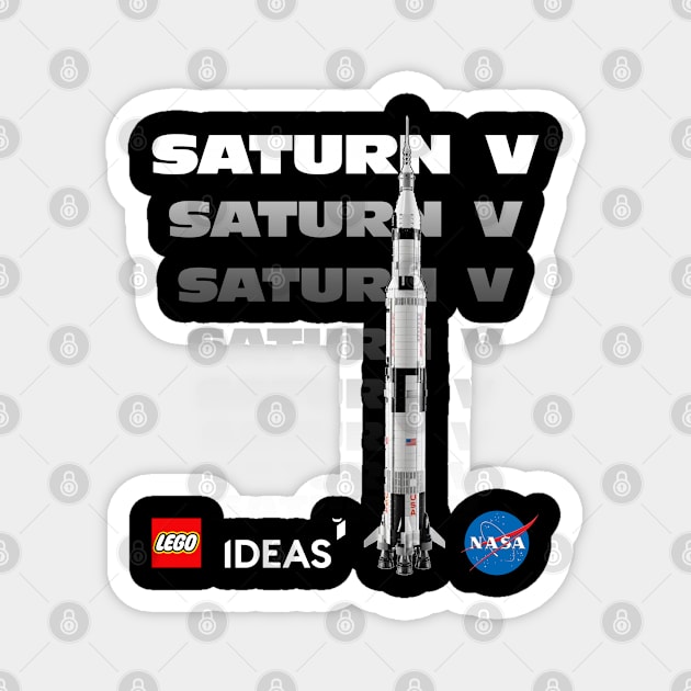 Saturn V in living bricks! Magnet by TrashCanTees