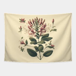 Vintage Native Honeysuckle Botanical Tapestry