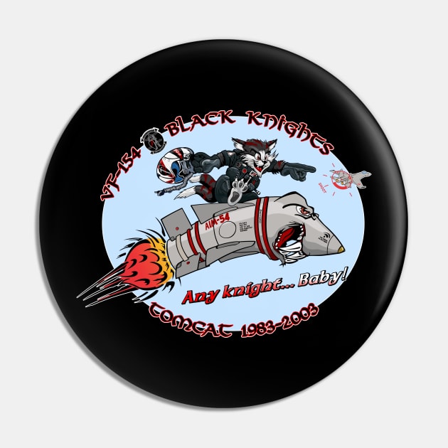 VF-154 Black Knights Nose Art Variation Pin by MBK