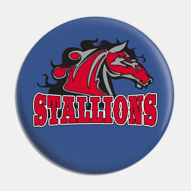 Stallions Sports Team Logo Pin by DavesTees