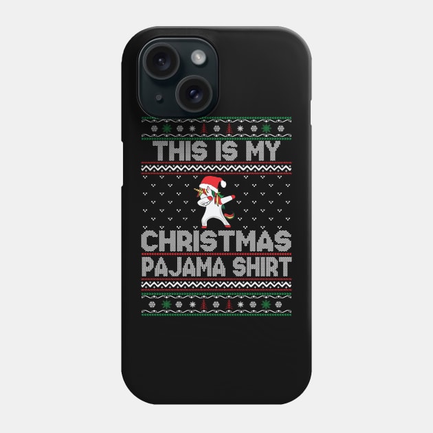 This Is My Christmas Pajama Shirt Unicorn Phone Case by DragonTees