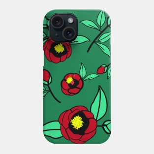 Red camellia blossoms Phone Case